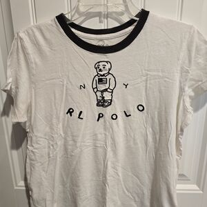 Polo by Ralph Lauren White Tee with Black Bear Graphic